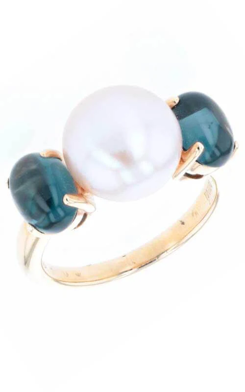 Mimí Leela Rose Gold, Blue Topaz and Violet Pearls Ring (O262R3T) - Image 3