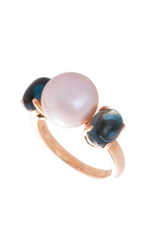 Mimí Leela Rose Gold, Blue Topaz and Violet Pearls Ring (O262R3T) - Image 4